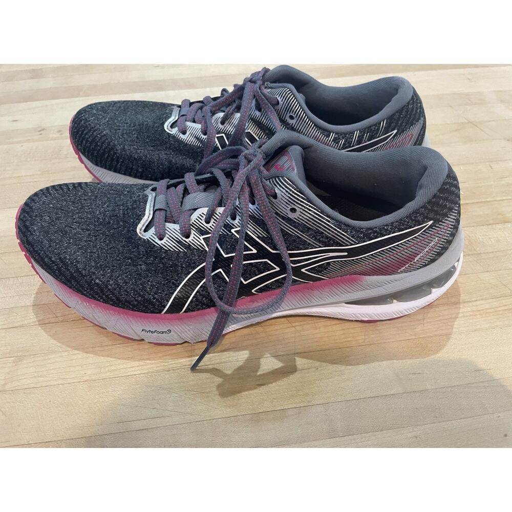 Asics GT 2000 10 Running Shoes WOMENS Gray Pink Lace Up 1012B045 SIZE 9 Narrow